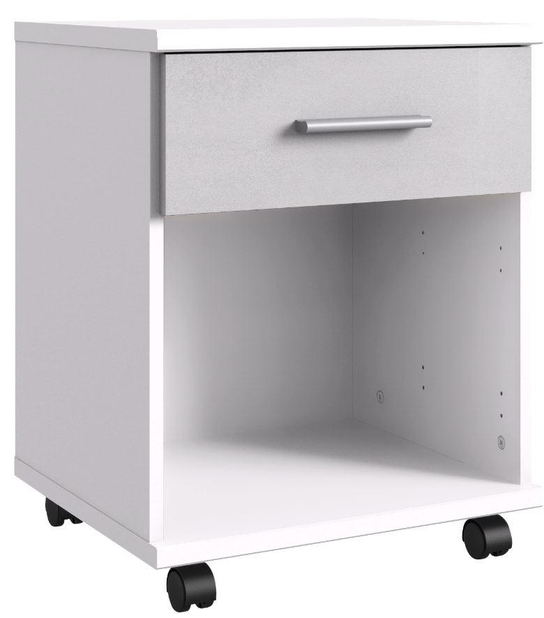 RULLHURTS 46/58/40 cm  - vit/aluminiumfärg, Klassisk, trämaterial/plast (46/58/40cm) - Carryhome
