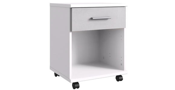 ROLLCONTAINER 46/58/40 cm  - Alufarben/Weiß, KONVENTIONELL, Holzwerkstoff/Kunststoff (46/58/40cm) - Carryhome