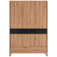 BABYKLEIDERSCHRANK Yunai  - Eichefarben/Anthrazit, Trend, Holzwerkstoff (140/209,7/55,2cm) - My Baby Lou