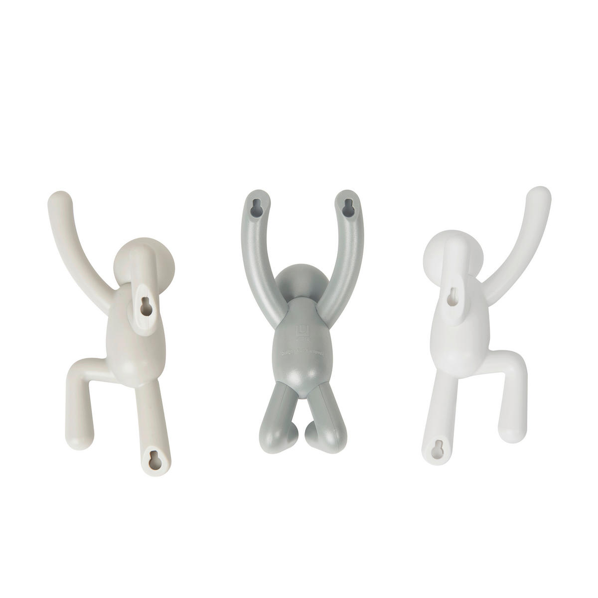 STENSKI KAVELJ - siva/bela, Basics, umetna masa (18/8/19cm) - Umbra