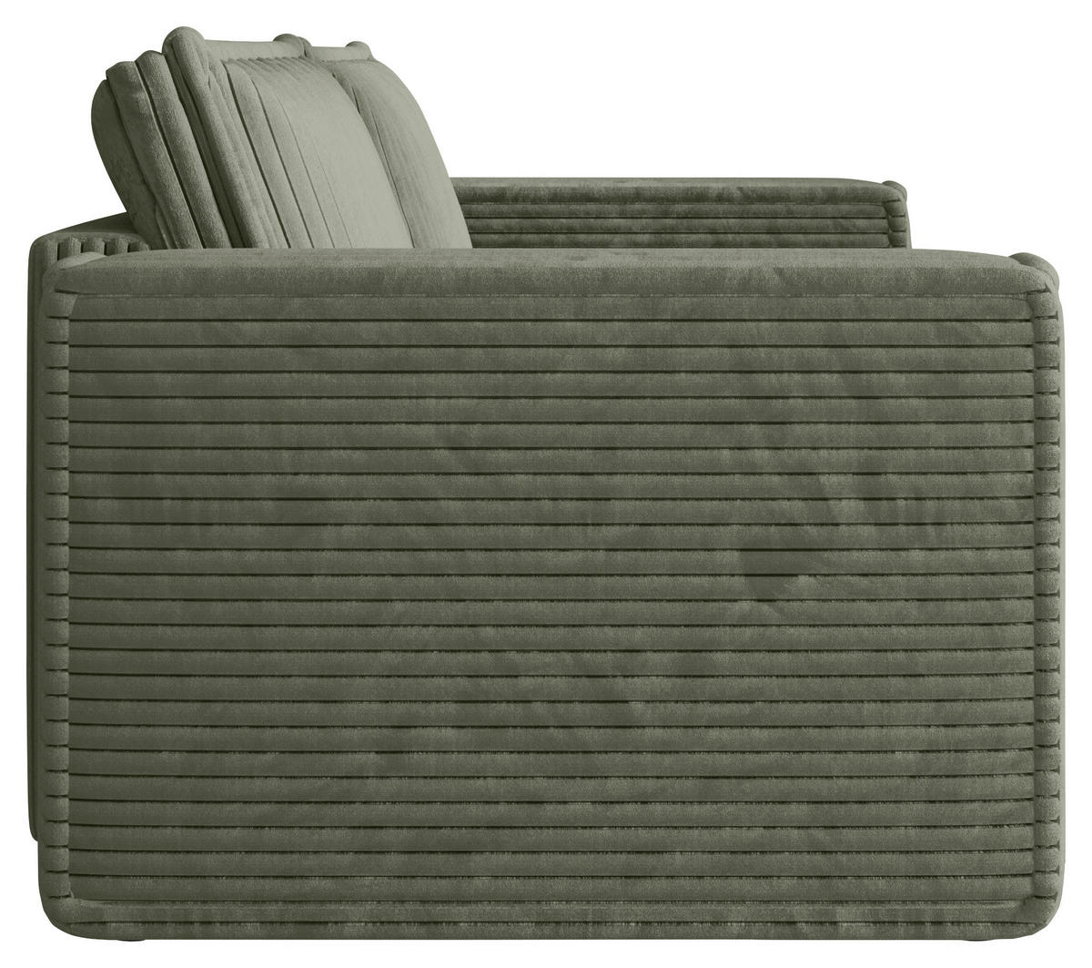 SCHLAFSOFA Cord Olivgrün  inkl. Zierkissen, Bettkasten, Schlaffunktion  - Schwarz/Olivgrün, MODERN, Kunststoff/Textil (250/68/104cm) - Xora
