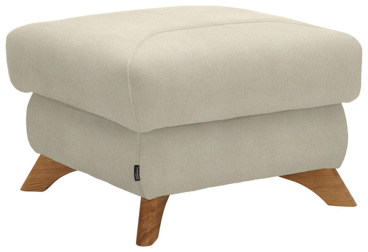 HOCKER in Textil Creme  - Eichefarben/Creme, Modern, Holz/Textil (65/47/65cm) - Valnatura