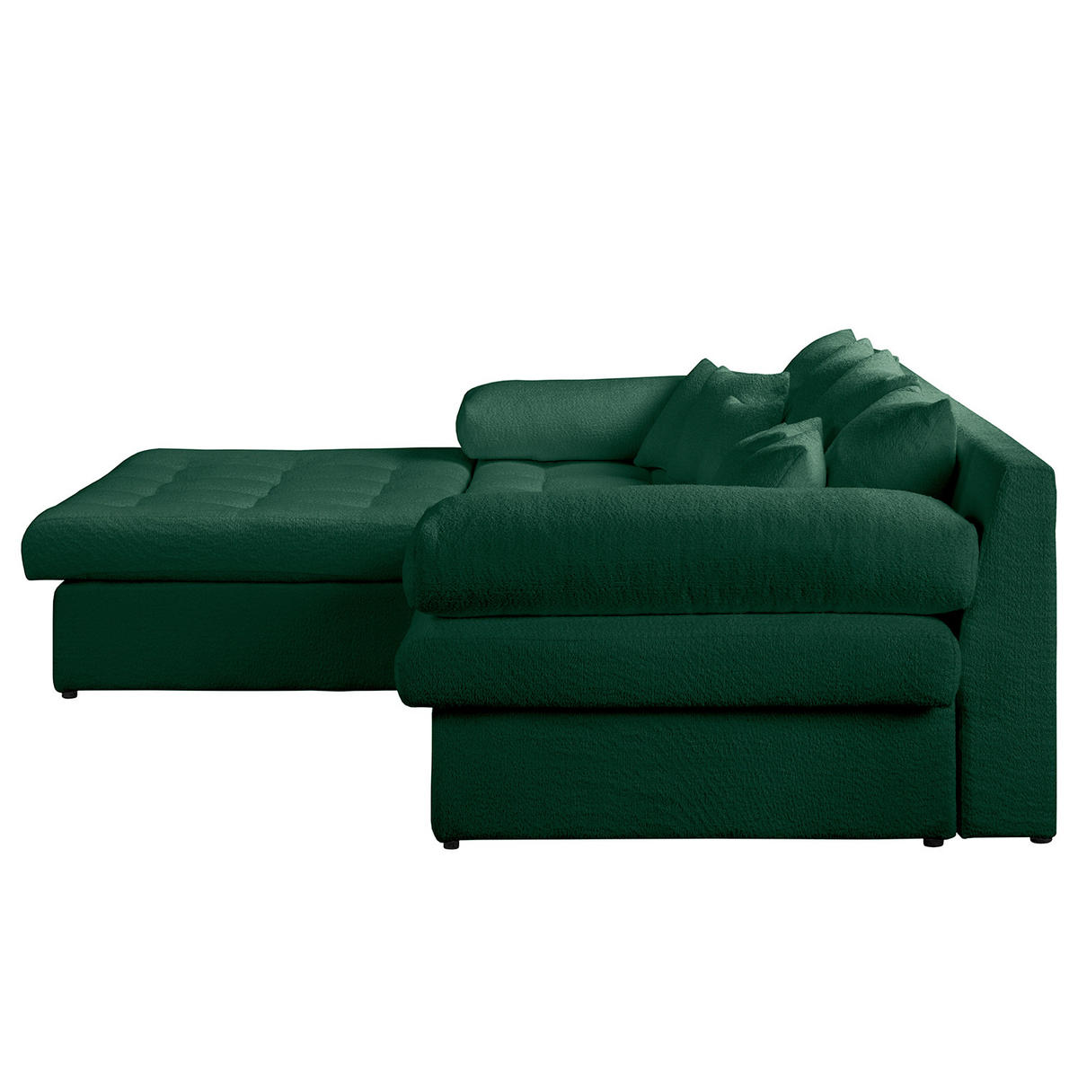 ECKSOFA Naomi Grün Chenille Rückenkissen  - Schwarz/Grün, Design, Kunststoff/Textil (243/284cm) - P & B