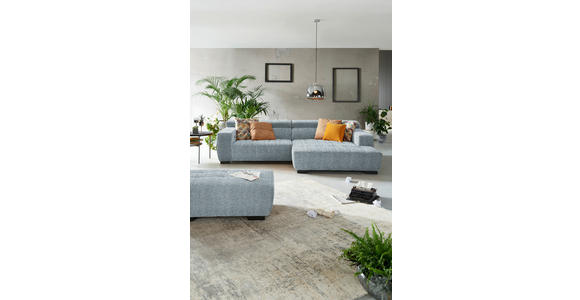 ECKSOFA  in Webstoff Türkis  279/182 cm  - Türkis/Schwarz, KONVENTIONELL, Textil/Metall (279/182cm) - Hom`in