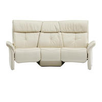 HEIMKINO-SOFA Echtleder Beige  - Beige/Schwarz, KONVENTIONELL, Leder/Metall (208/105/103cm) - Himolla Komfortklass