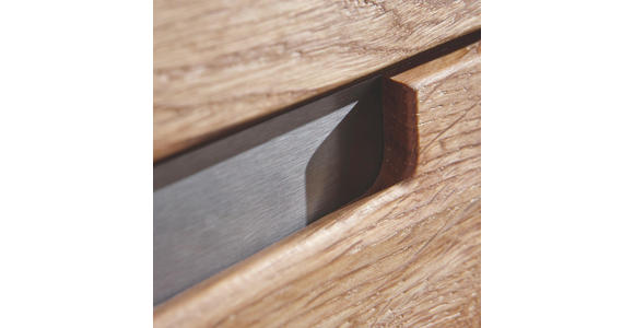 WOHNWAND Wildeiche massiv Eichefarben - Eichefarben, KONVENTIONELL, Glas/Holz (283/205,1/55cm) - Cantus