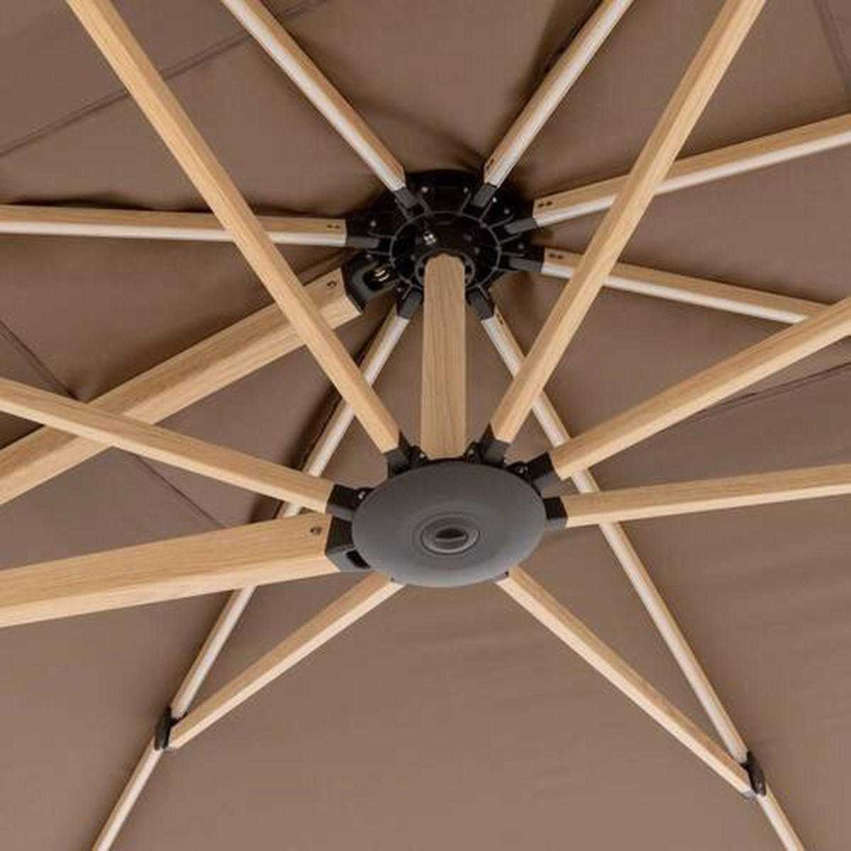 AMPELSCHIRM 400x300 cm Greige  - Greige/Eichefarben, Basics, Textil/Metall (400/300cm) - Doppler