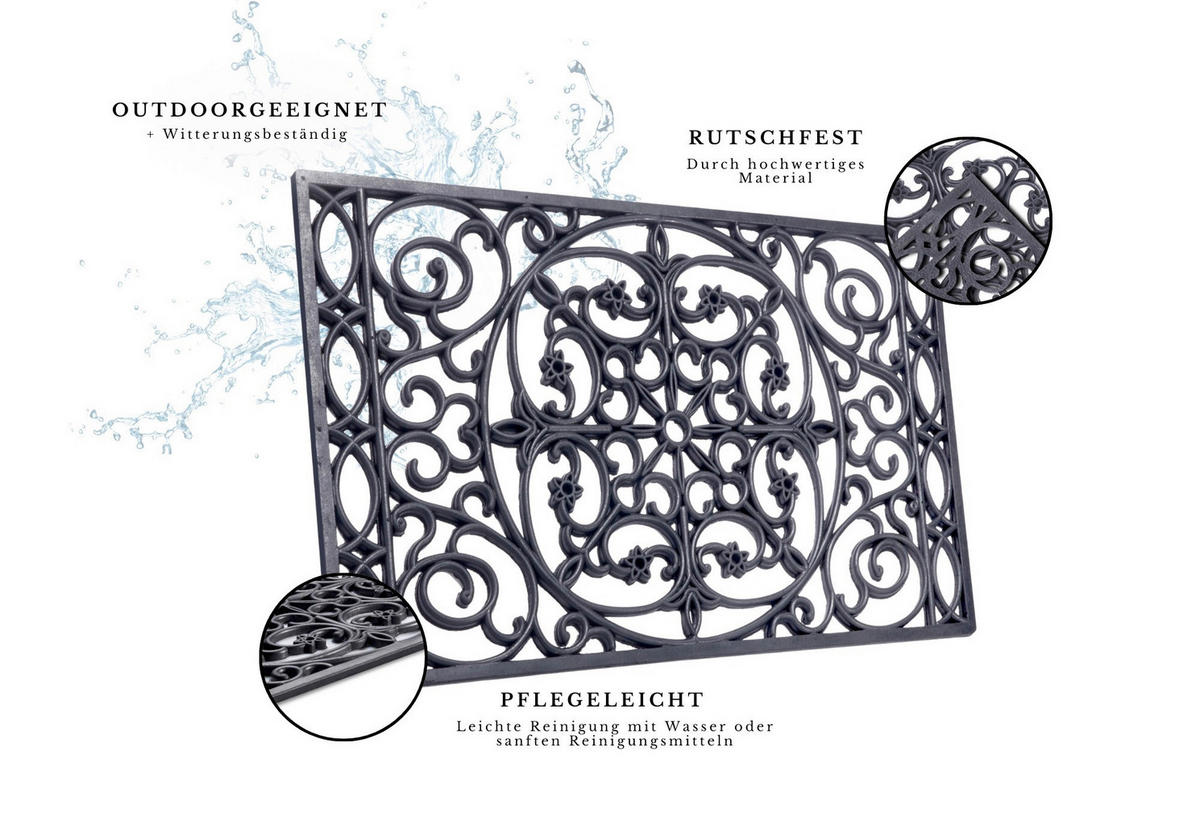 FUßMATTE 45/75 cm Mix Mats  - Schwarz, Basics, Kunststoff (45/75cm) - Hanse Home