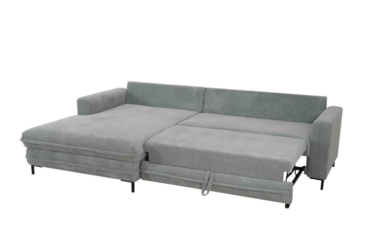 ECKSOFA  in Cord Grau  174/272 cm  - Schwarz/Grau, Design, Textil/Metall (174/272cm) - MID.YOU