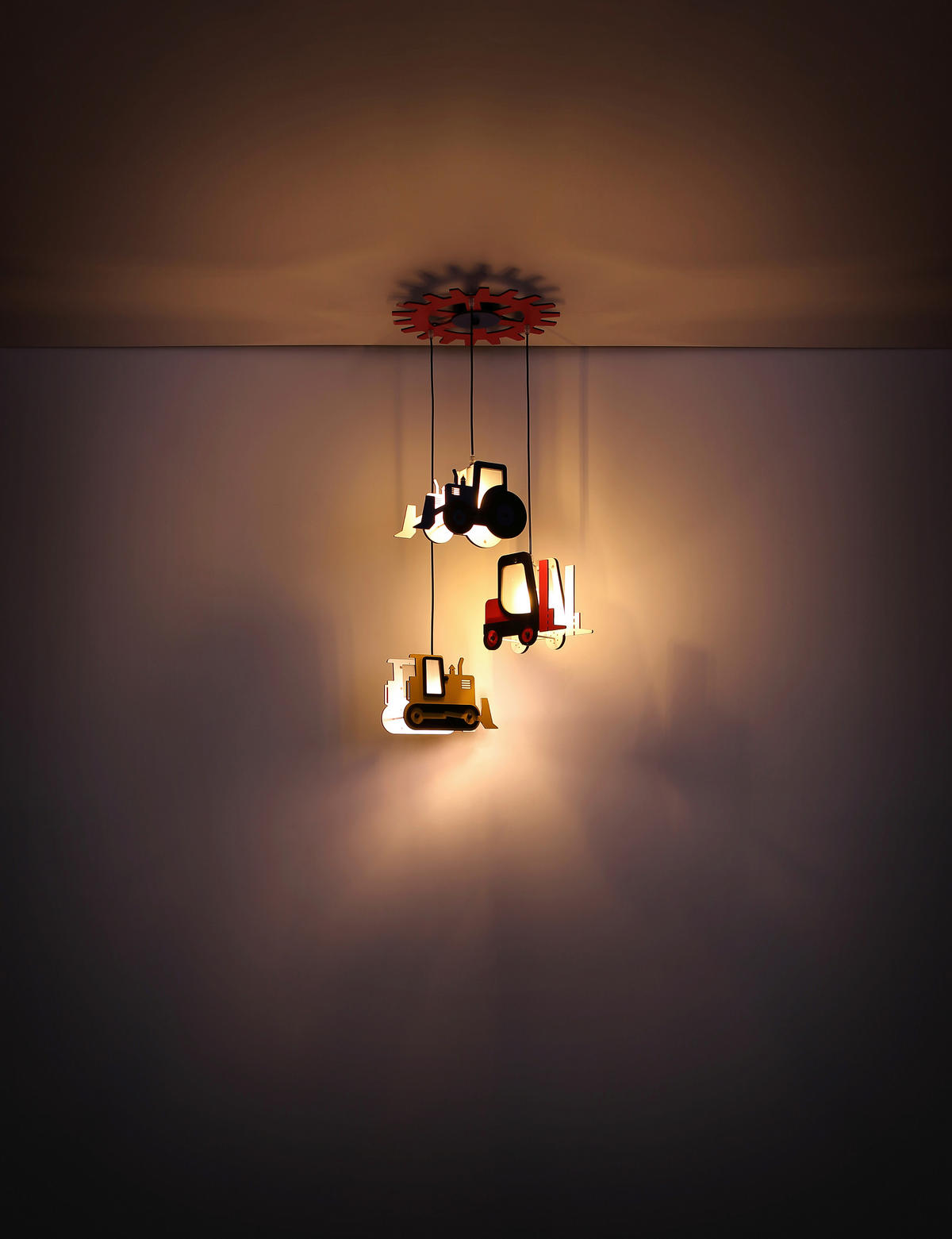 KINDERHÄNGELEUCHTE 55/120 cm   - Gelb/Rot, LIFESTYLE, Holz (55/120cm) - Globo