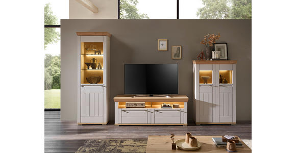 LOWBOARD Kaschmir, Eiche Artisan  165/61/53 cm  - Kaschmir/Eiche Artisan, ROMANTIK / LANDHAUS, Holzwerkstoff/Kunststoff (165/61/53cm) - Landscape