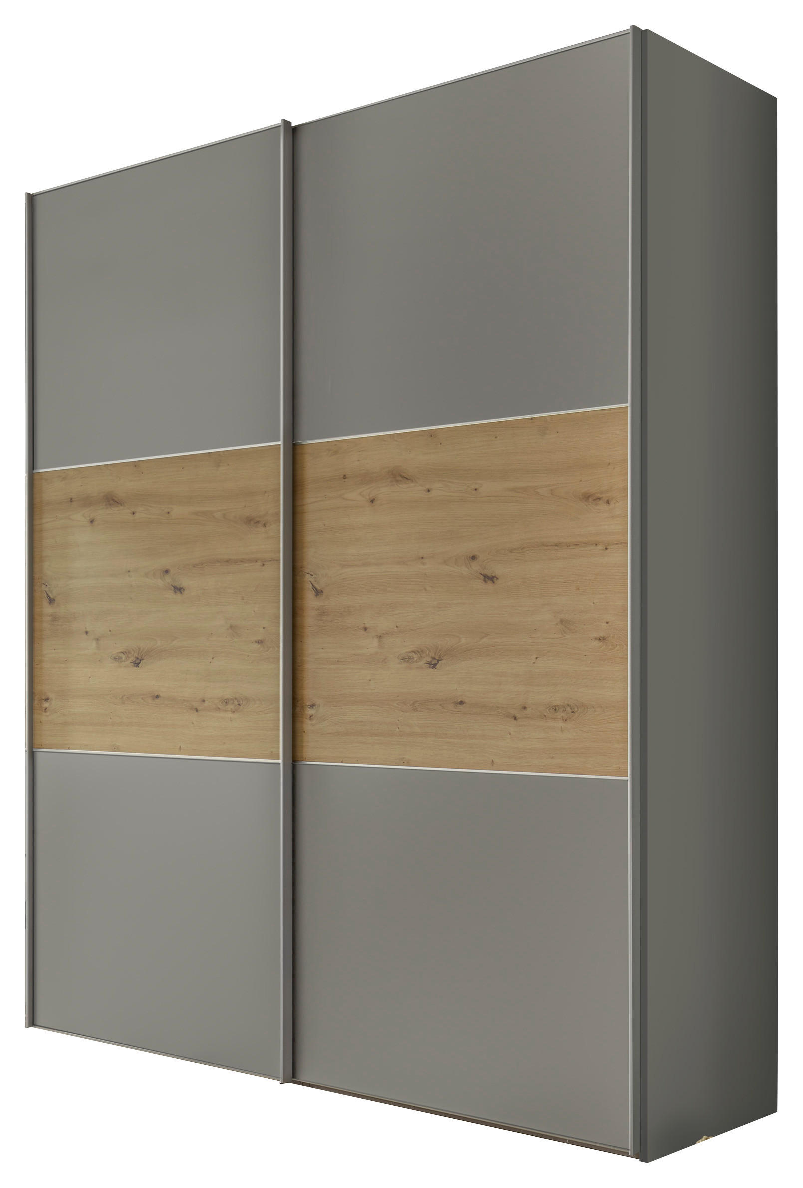 Schwebetürenschrank 167cm Includo Grau/artisan Eiche