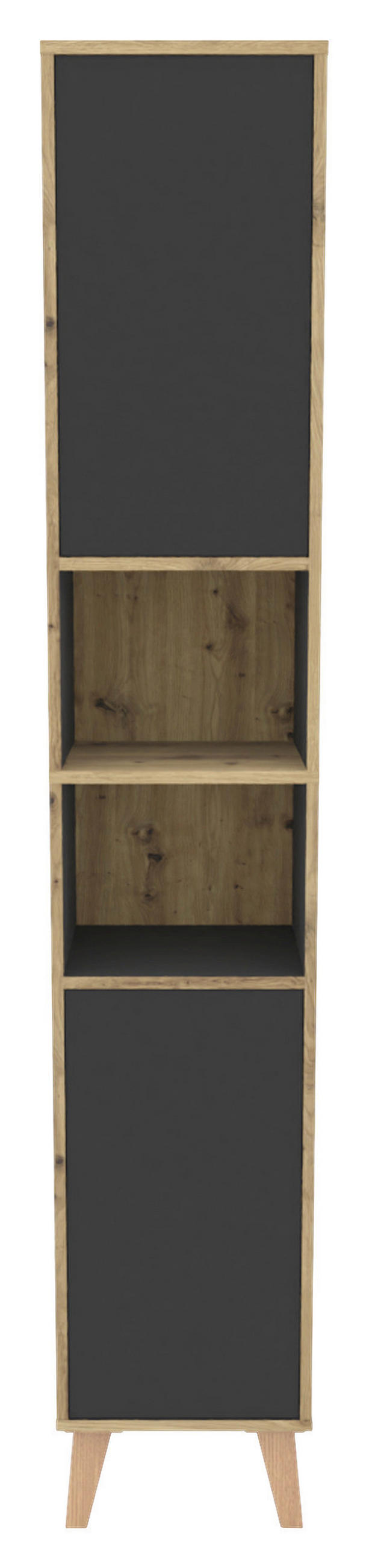 HOCHSCHRANK 35/195/32,5 cm  - Eiche Artisan/Grau, MODERN, Holzwerkstoff/Kunststoff (35/195/32,5cm) - MID.YOU