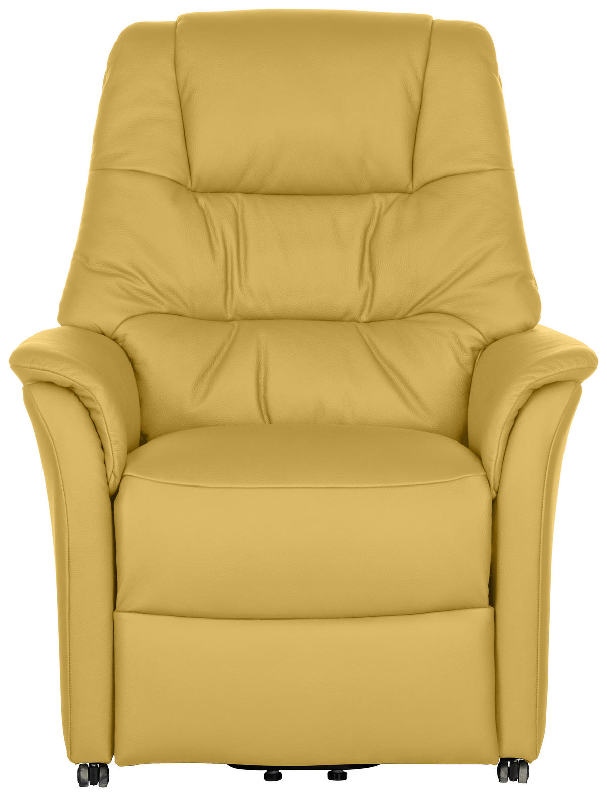 RECLINERFÅTÖLJ i gul  - gul, Klassisk, läder (88/114/88cm) - Livetastic