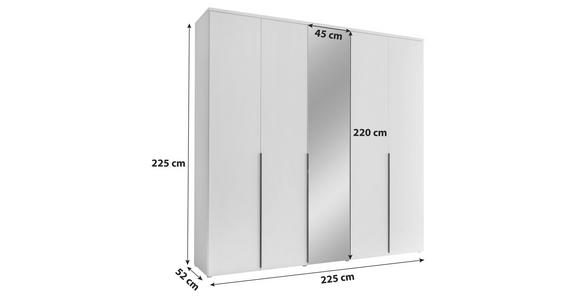 DREHTÜRENSCHRANK in Weiß - Schwarz/Weiß, MODERN, Glas/Holzwerkstoff (225/225/52cm) - Carryhome
