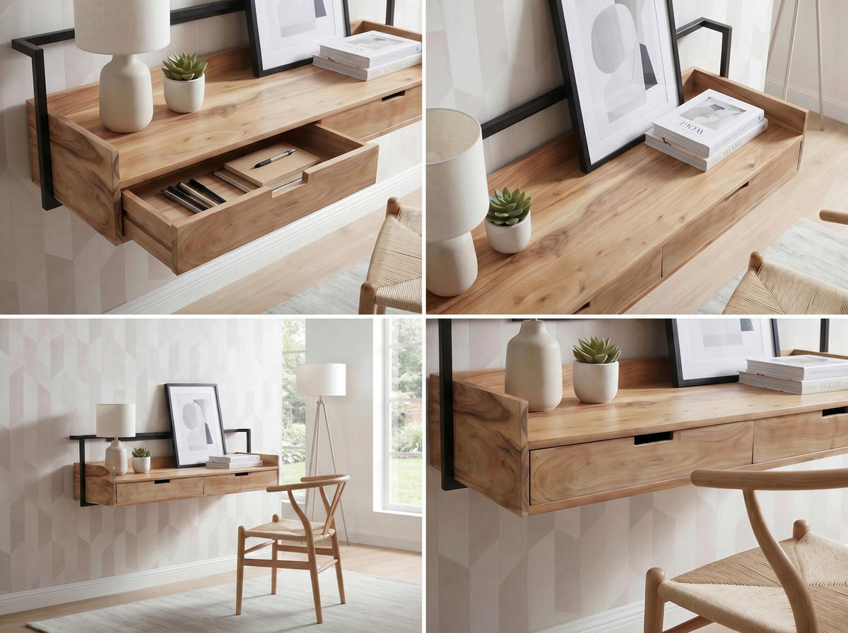 SCHREIBTISCH 120/38/37 cm Akaziefarben  - Akaziefarben, Design, Holz (120/38/37cm) - Livetastic