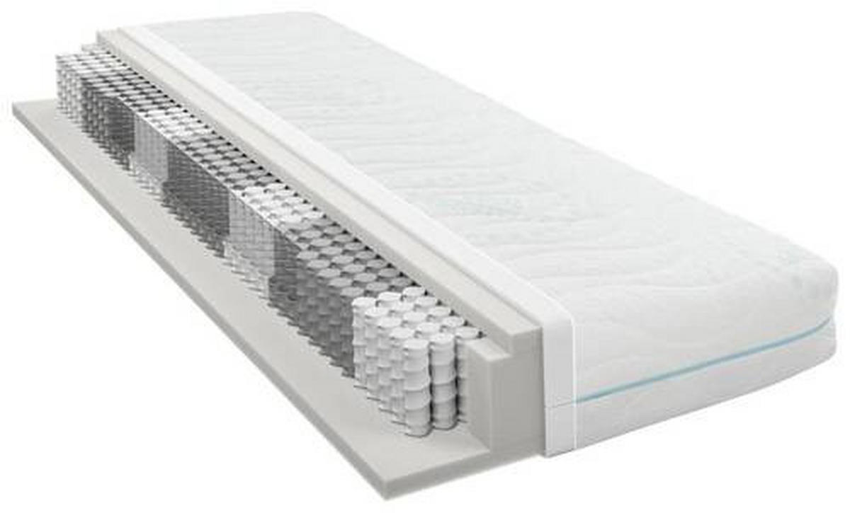 TASCHENFEDERKERNMATRATZE 80/200 cm Höhe ca. 23 cm 7 -Zonen - Weiß, Basics, Textil (80/200cm) - Sleeptex