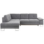 ECKSOFA inkl.Funktionen Anthrazit Webstoff  - Chromfarben/Anthrazit, Design, Textil/Metall (229/296cm) - Novel