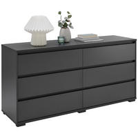 KOMODA, antracit  - antracit, Design, umetna masa/leseni material (160/79/48cm) - Carryhome