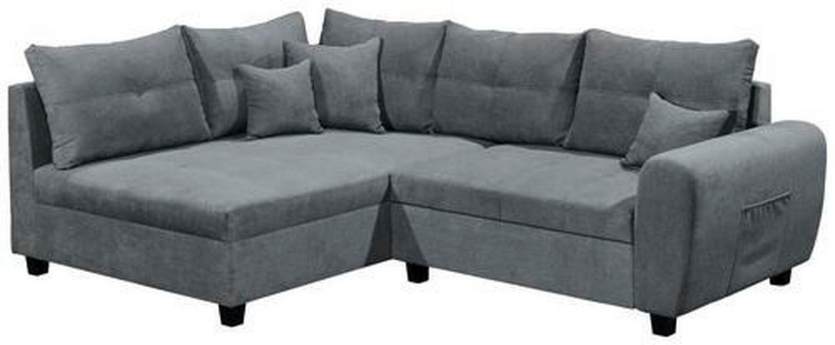 ECKSOFA in Mikrovelours Anthrazit  - Anthrazit, Basics, Holzwerkstoff/Textil (176/248cm) - MID.YOU