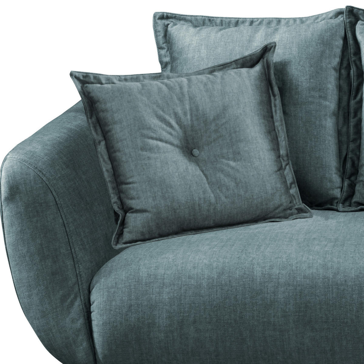 2,5-SITZER in Velours Blau  - Blau/Schwarz, Modern, Holz/Textil (196/94/103cm) - Livetastic