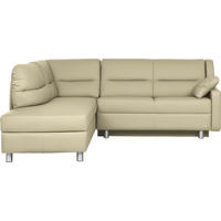 ECKSOFA in Echtleder Creme  208/226 cm  - Creme/Alufarben, KONVENTIONELL, Leder/Metall (208/226cm) - Sedda