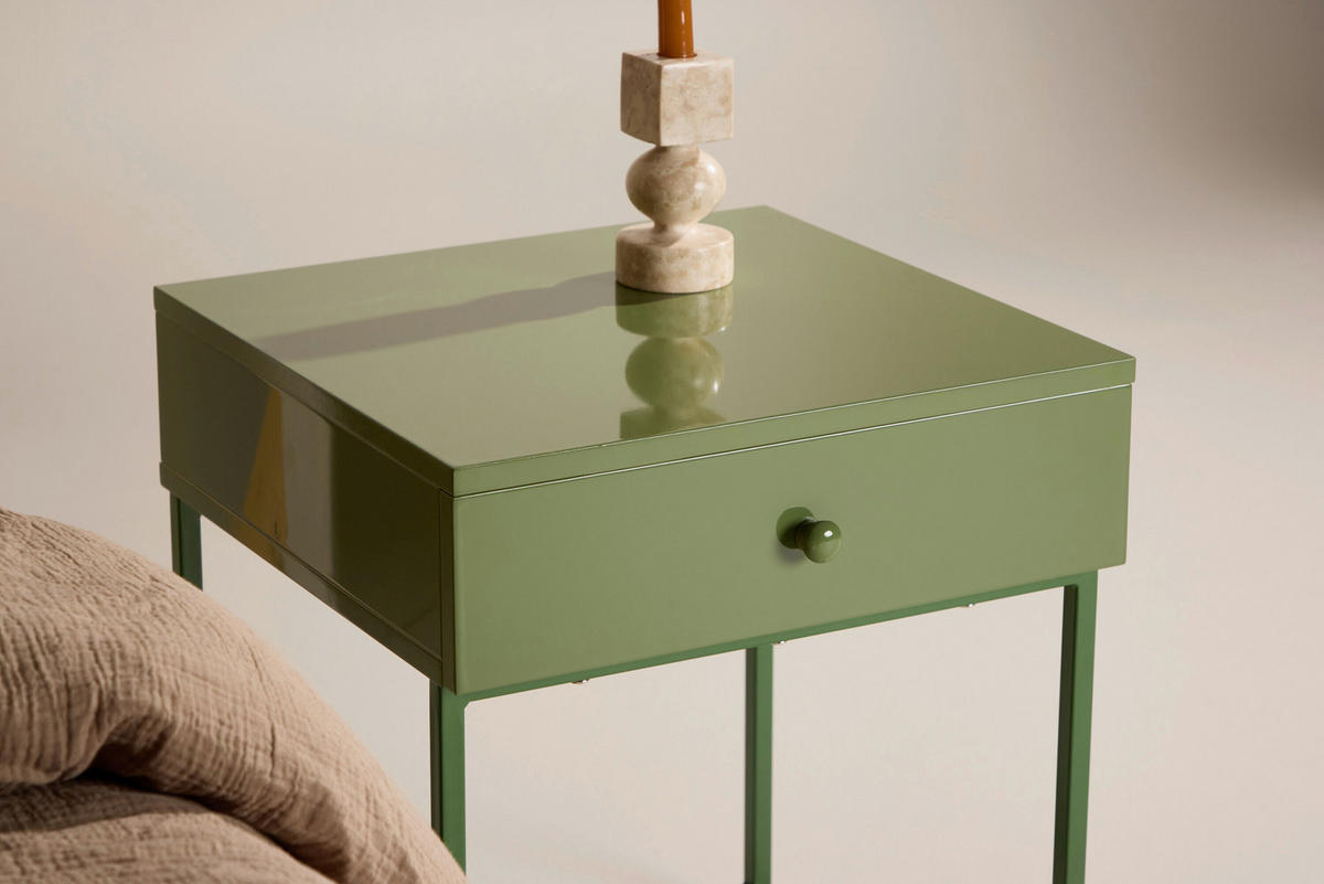 NACHTTISCH 41/50/41 cm Pappel  - Grün, MODERN, Holz/Metall (41/50/41cm) - Livetastic