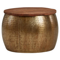 DOHÁNYZÓASZTAL fa 60/60/40 cm   - arany, Modern, fa/fém (60/60/40cm) - MID.YOU
