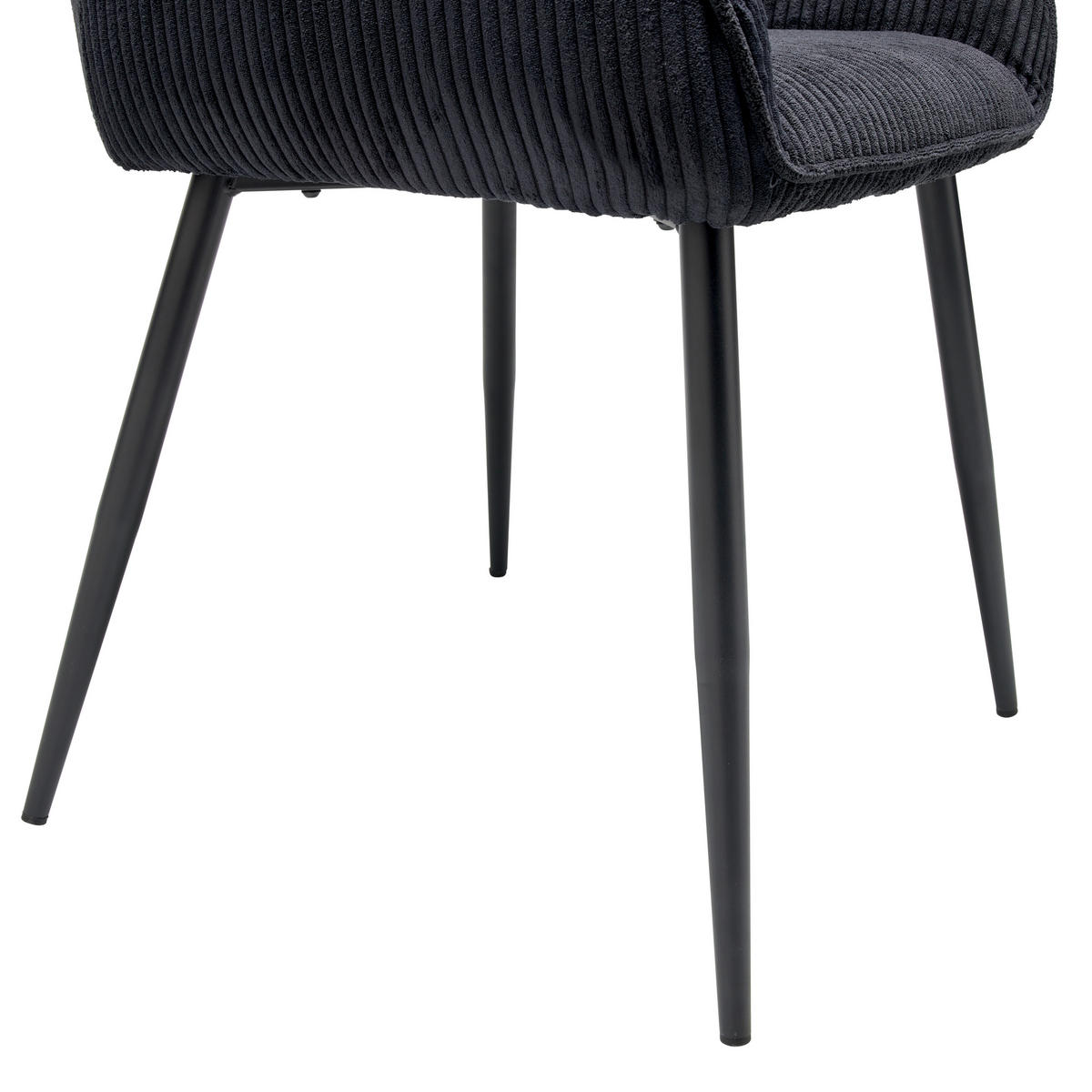 ARMLEHNSTUHL  in Eisen Cord  - Schwarz, LIFESTYLE, Textil/Metall (56/83/62cm) - MID.YOU