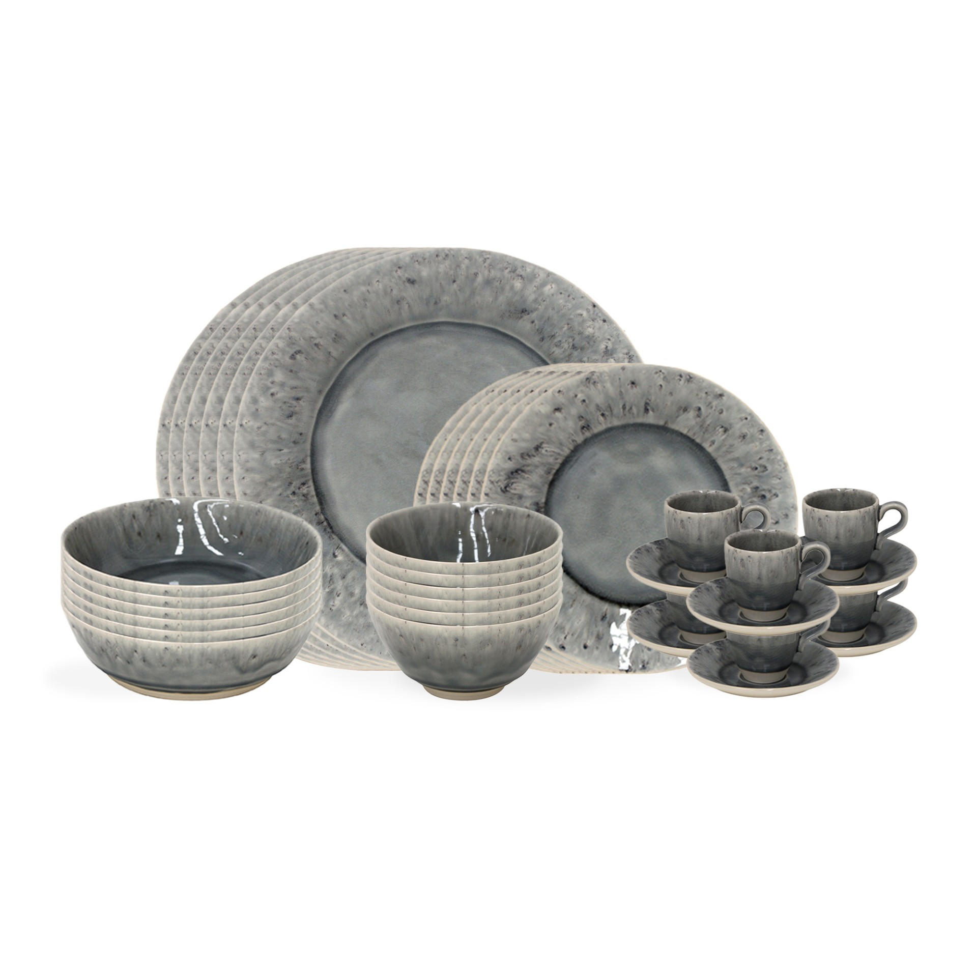 KOMBISERVICE Grau MADEIRA 30-teilig 6 Personen  - Grau, Basics, Keramik - Costa Nova