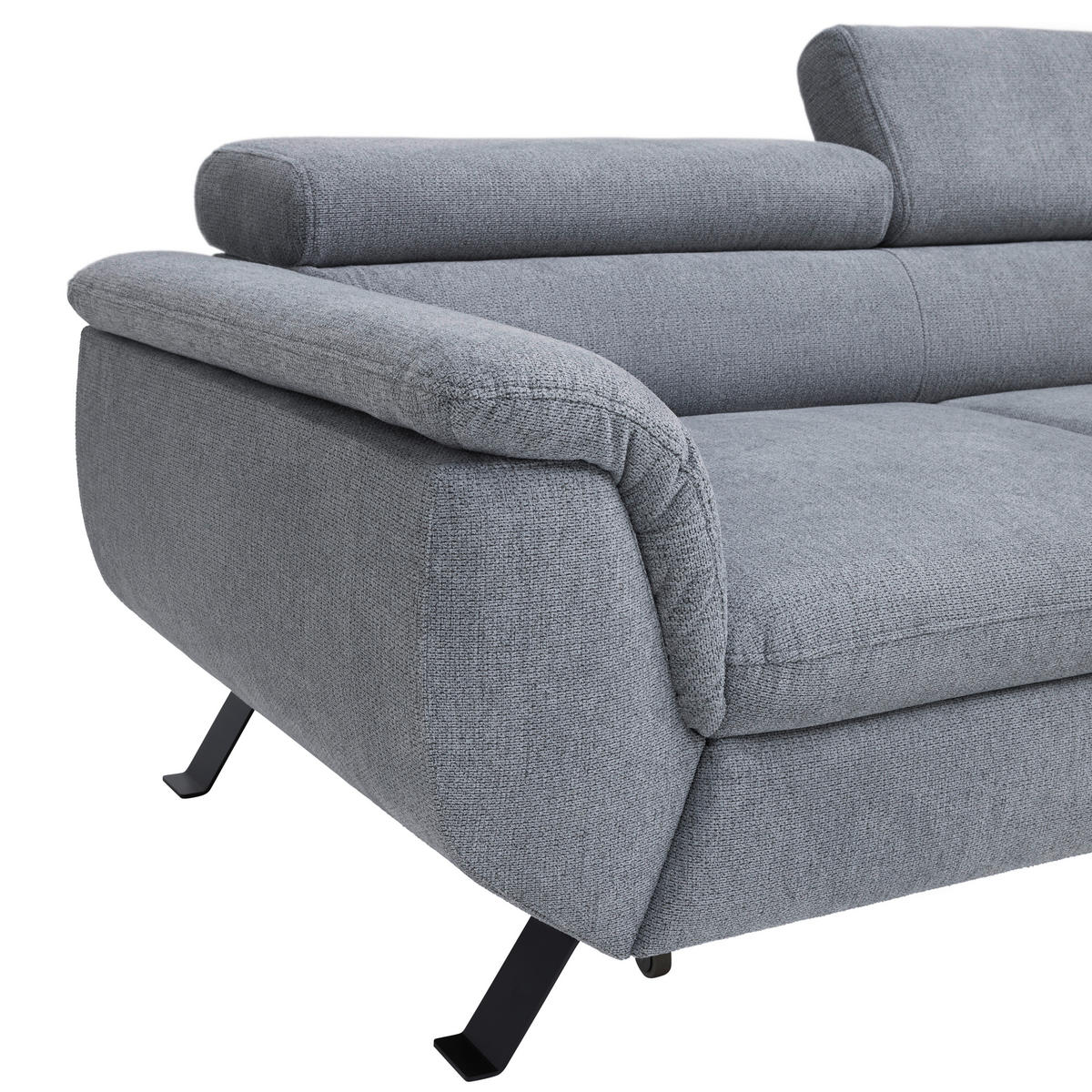 HÖRNSOFFA i vävt tyg grå  - grå/svart, Modern, metall/textil (198/257cm) - MID.YOU