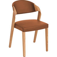 STUHL Echtleder Braun, Eichefarben Altholz, Eiche massiv  - Eichefarben/Braun, Natur, Leder/Holz (53/82/57cm) - Voglauer