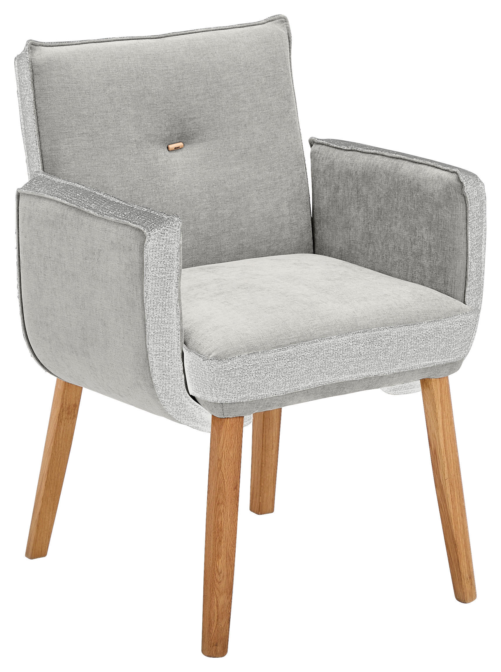 ARMLEHNSTUHL  in Webstoff, Mikrofaser  - Eichefarben/Grau, Design, Holz/Textil (67/86/67cm) - Linea Natura