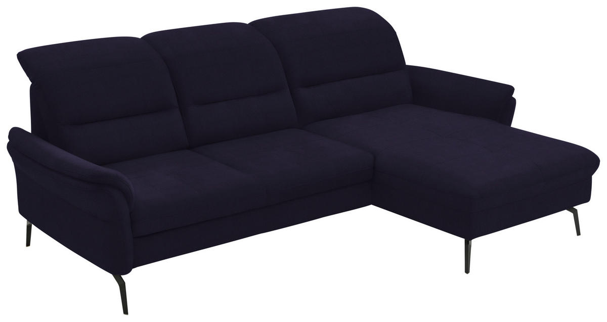 ECKSOFA in Flachgewebe Schwarz  - Schwarz, Konventionell, Textil/Metall (260/181cm) - Beldomo Speed