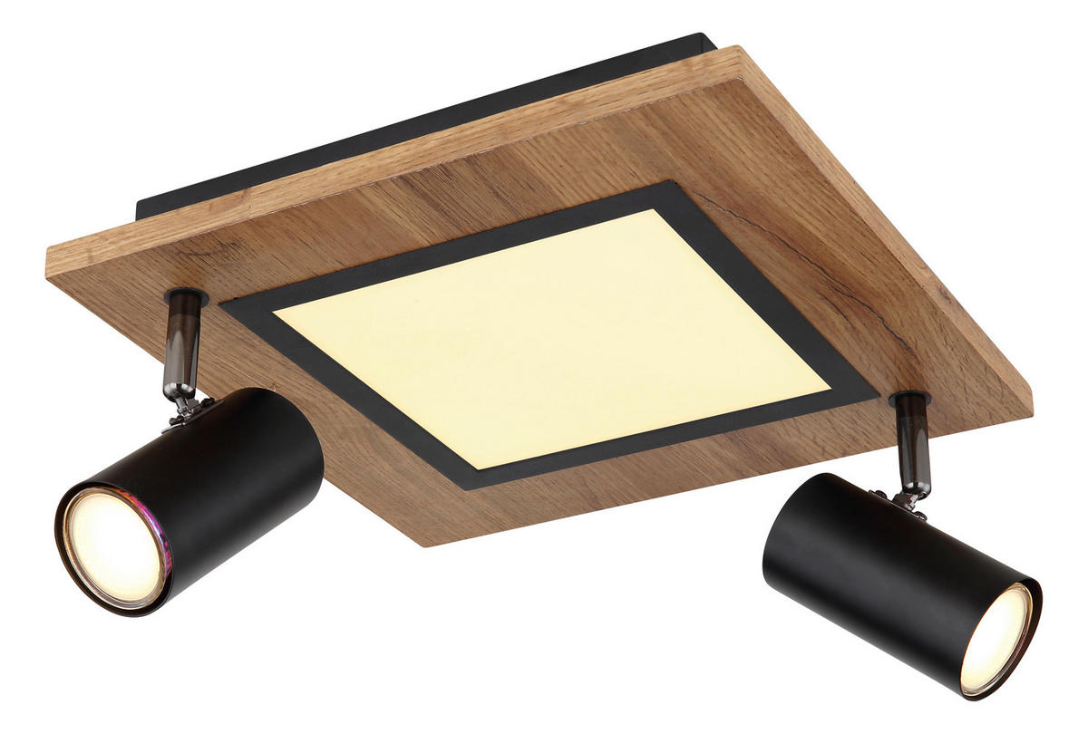 STROPNA LED-SVETILKA   //3000 K/230 V/ - črna/opal, Design, kovina/umetna masa (30/30/18cm) - Globo