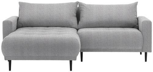 ECKSOFA Grau Webstoff  - Schwarz/Grau, Design, Holz/Textil (160/215cm) - Stylife