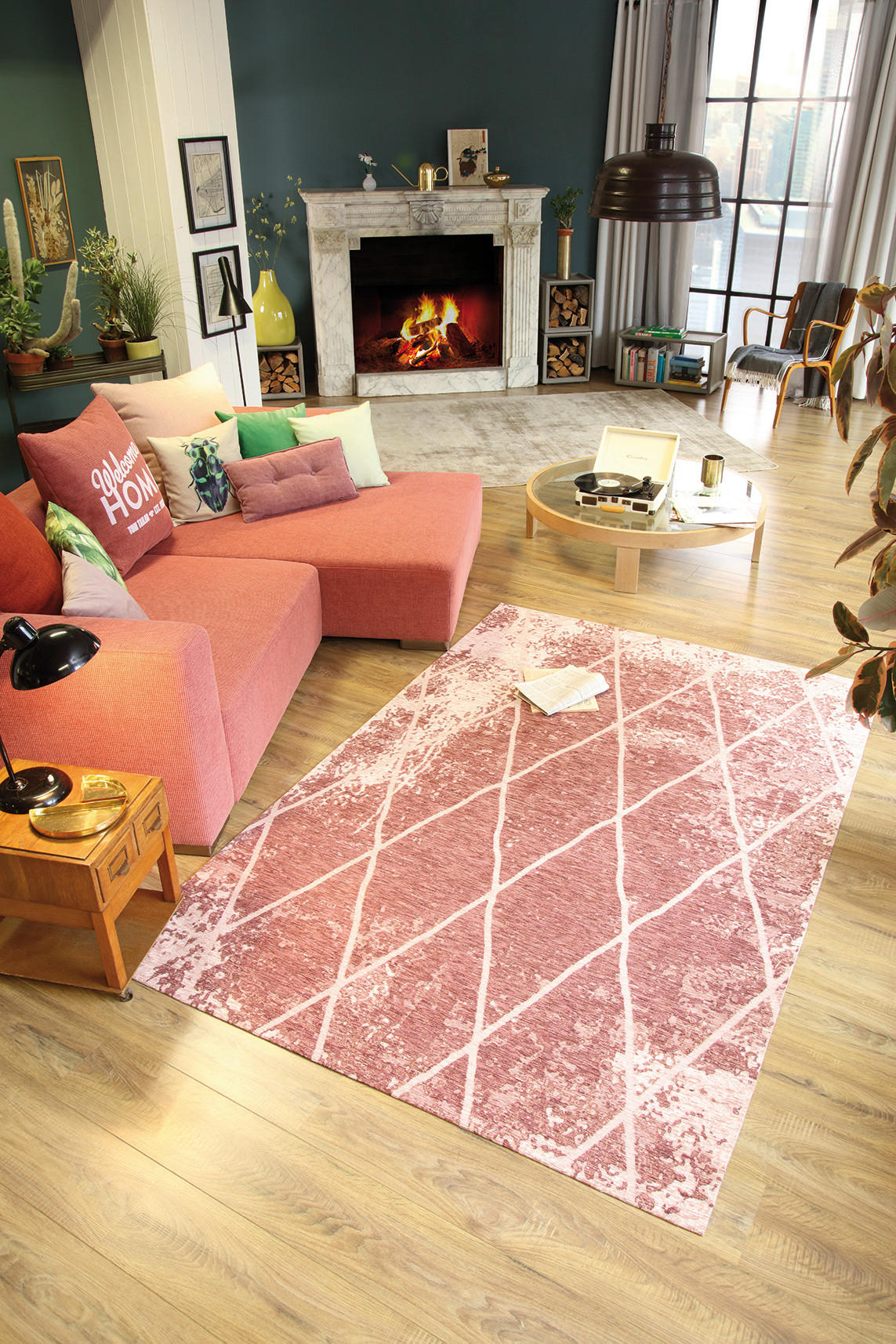 VINTAGE-TEPPICH 50/80 cm Fine Line  - Rosa, Design, Kunststoff/Textil (50/80cm) - Tom Tailor