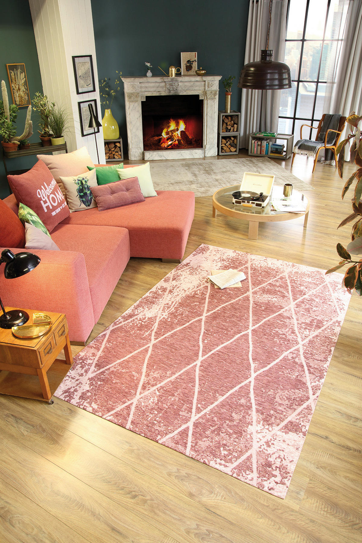 VINTAGE-TEPPICH 155/230 cm Fine Line Rosa  - Rosa, Design, Kunststoff/Textil (155/230cm) - Tom Tailor
