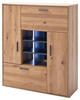HIGHBOARD Asteiche furniert, massiv Anthrazit, Eichefarben Einlegeböden  - Eichefarben/Anthrazit, Design, Holz/Holzwerkstoff (104/123/37cm) - Livetastic