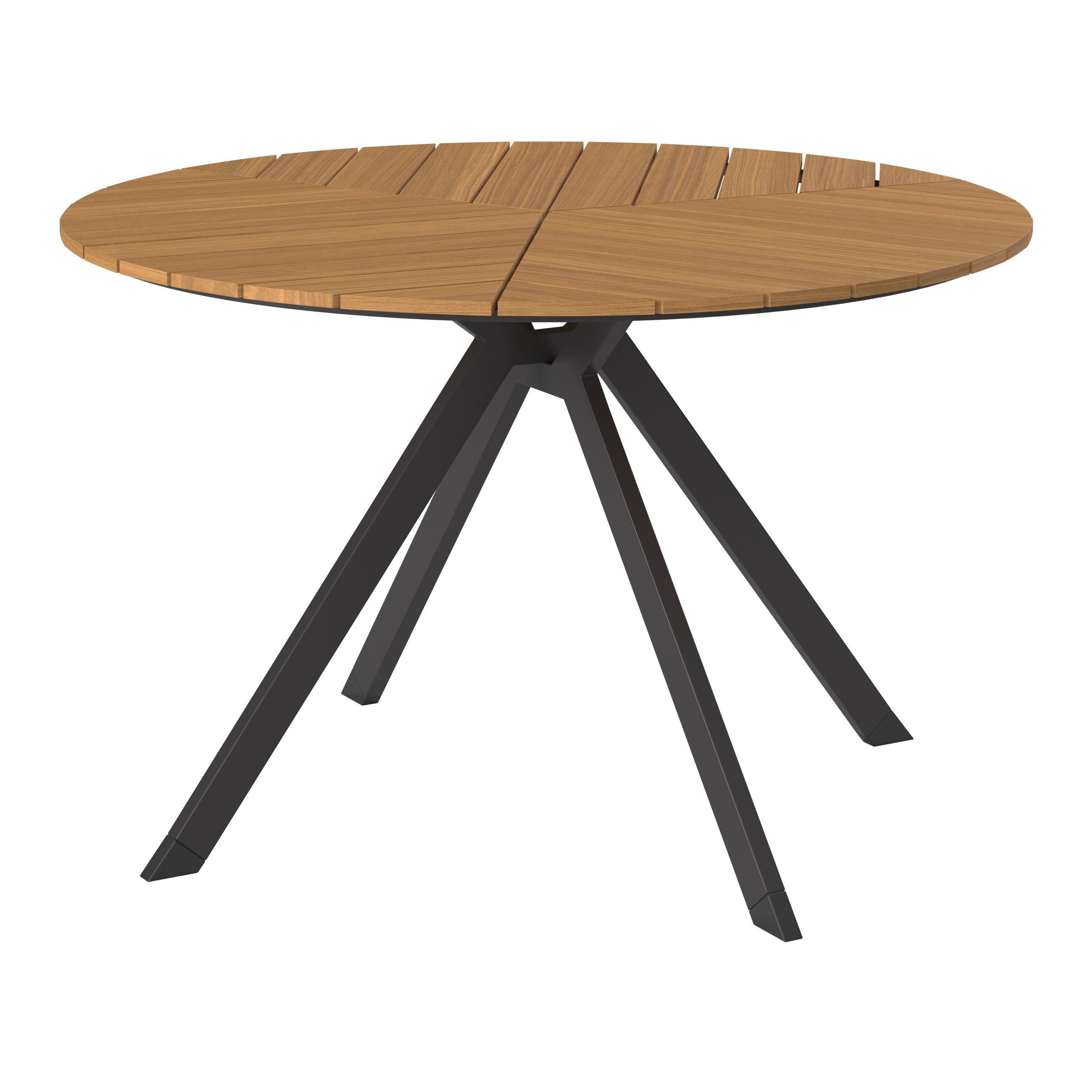 ZÁHRADNÝ STÔL, kov, plast, 120/74/120 cm - čierna/farba tíku, Modern, kov/plast (120/74/120cm) - Ambia Garden