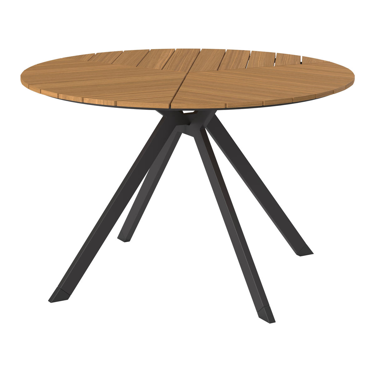 ZÁHRADNÝ STÔL, kov, plast, 120/74/120 cm - čierna/farba tíku, Modern, kov/plast (120/74/120cm) - Ambia Garden