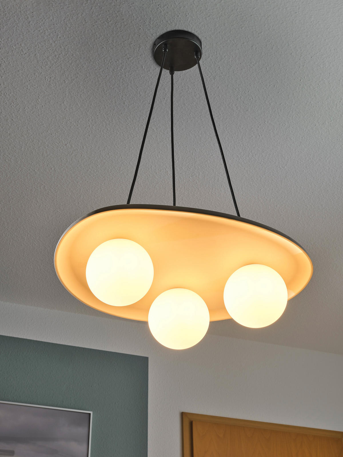PENDELLEUCHTE 50/38,5/150 cm  - Grau, Natur, Glas/Stein (50/38,5/150cm) - Ledvance