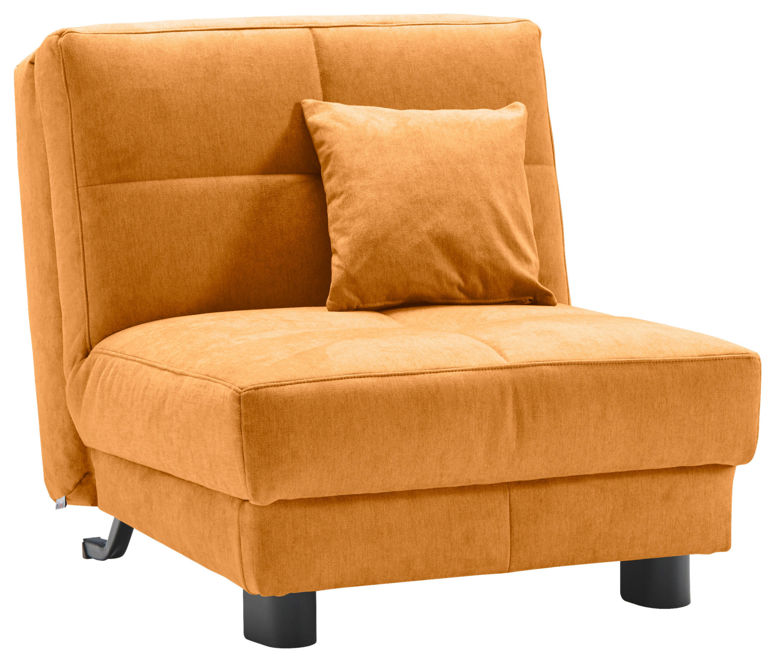 SCHLAFSESSEL Mikrovelours Currygelb    - Currygelb/Schwarz, KONVENTIONELL, Textil/Metall (85/85/100cm) - Carryhome