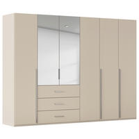 DREHTÜRENSCHRANK 301/223/60 cm,  in Champagner, 6-türig  - Chromfarben/Champagner, Design, Glas/Holzwerkstoff (301/223/60cm) - home24