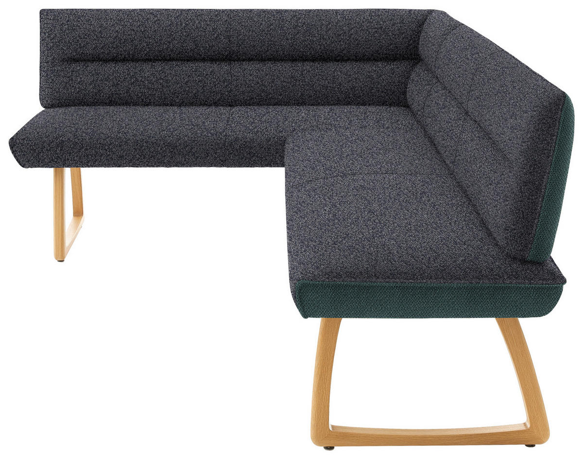 ECKBANK in Textil Petrol, Dunkelgrau  - Eichefarben/Dunkelgrau, Design, Holz/Textil (162/237cm) - Koinor