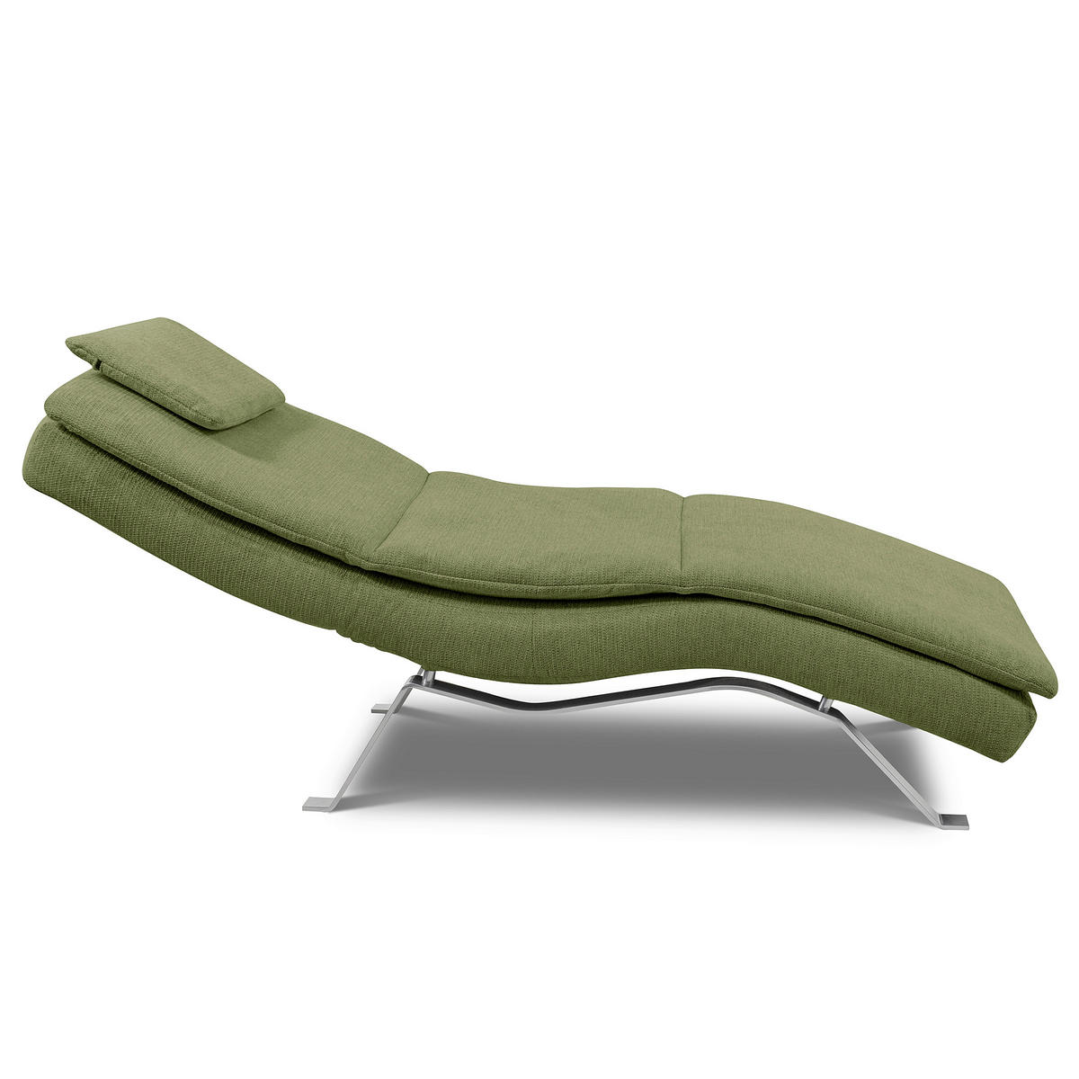 RELAXLIEGE in Chenille Grün  - Silberfarben/Grün, Design, Textil/Metall (65/95/171cm) - Celina Home
