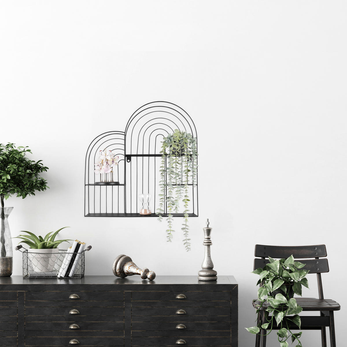 WANDREGAL  - Schwarz, Trend, Metall (54/55/11cm) - Boxxx