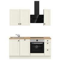 KÜCHENLEERBLOCK 180 cm   in Weiß, Eichefarben  - Eichefarben/Schwarz, MODERN, Holzwerkstoff/Metall (180cm) - Nobilia