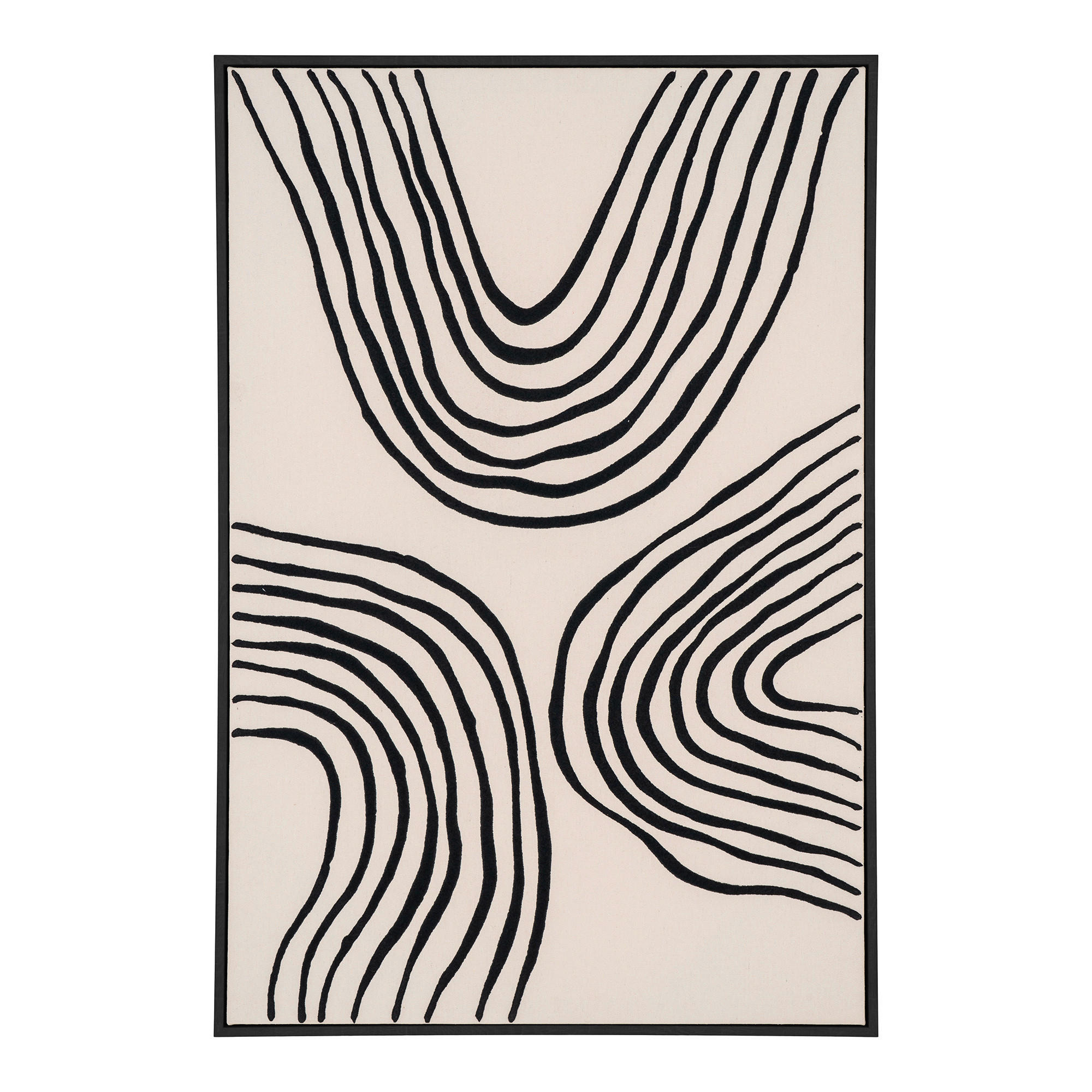 TAVLA 60/90/4 cm  - beige/svart, Design, trämaterial/textil (60/90/4cm)