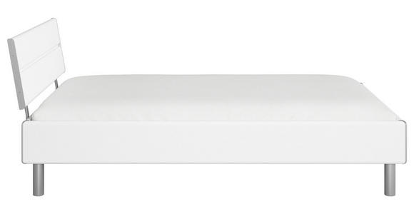 BETT 120/200 cm  in Weiß  - Alufarben/Weiß, Design, Holzwerkstoff/Metall (120/200cm) - Carryhome